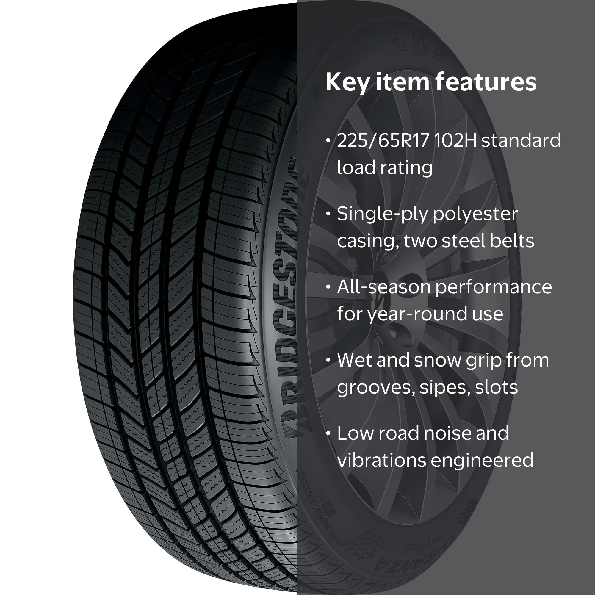 Bridgestone Turanza QuietTrack All-Season SUV Tire, Winter Snow