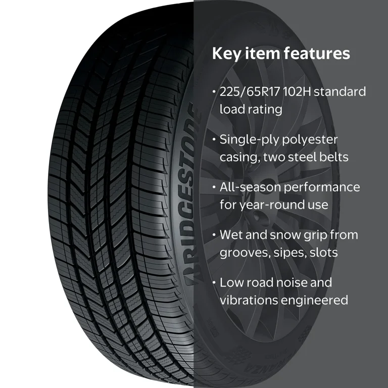 Bridgestone, Passenger Tire, 225/65R17 102H, All Season QuietTrack