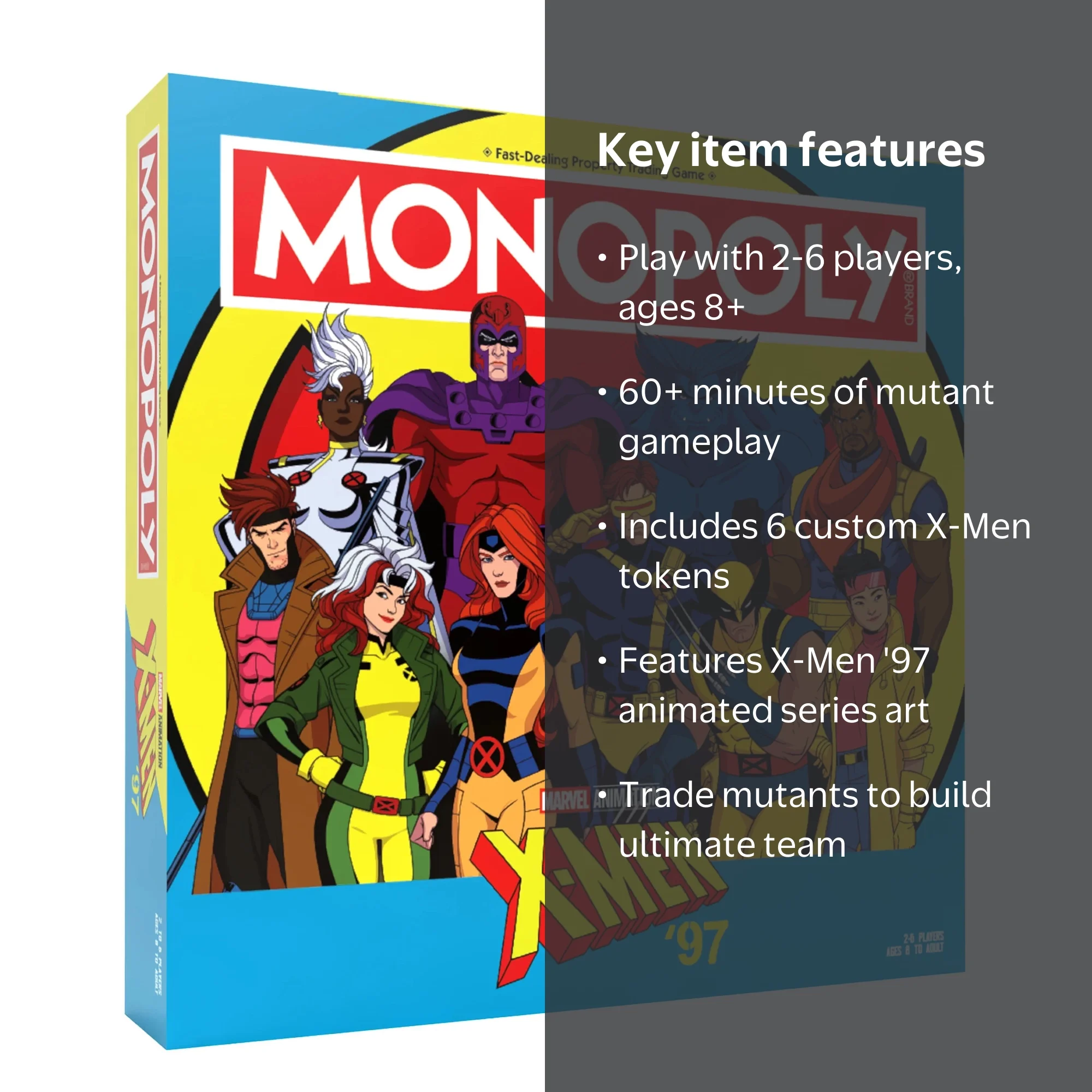 USAopoly Monopoly: X-Men '97 Edition Board Game, Custom Tokens
