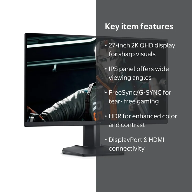 Dell S-Series 27-inch QHD 165Hz, HDMI, DP 1.2, FreeSync, G-Sync
