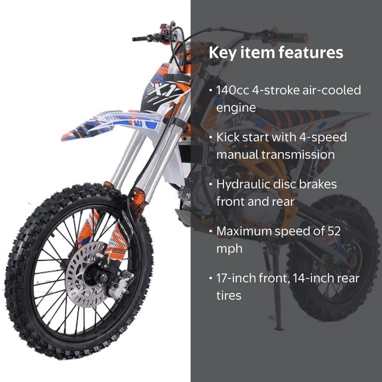 Tao Motor, Dirt Gas Bike, DBX1 140cc, Orange, Air Cooled, Manual