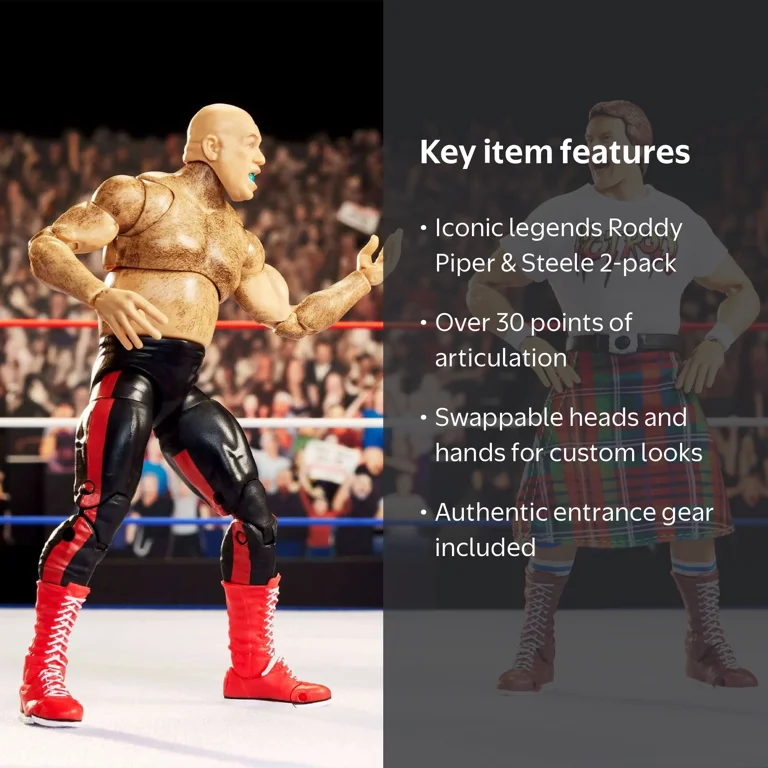 WWE Wrestling Coliseum Collection Rowdy Roddy Piper & George The
