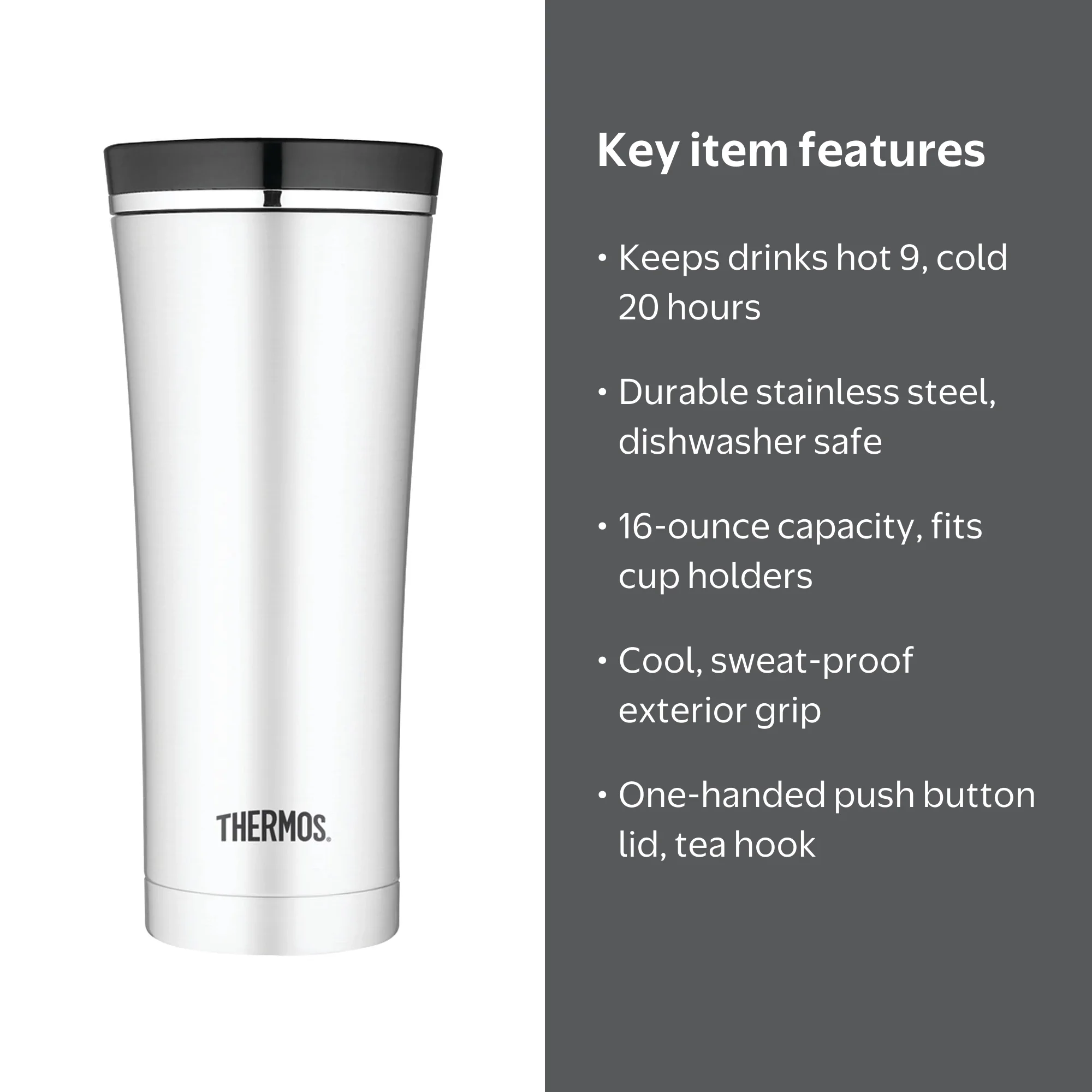 Thermos 16oz Vacuum Insulated Hot/Cold Stainless Steel Travel