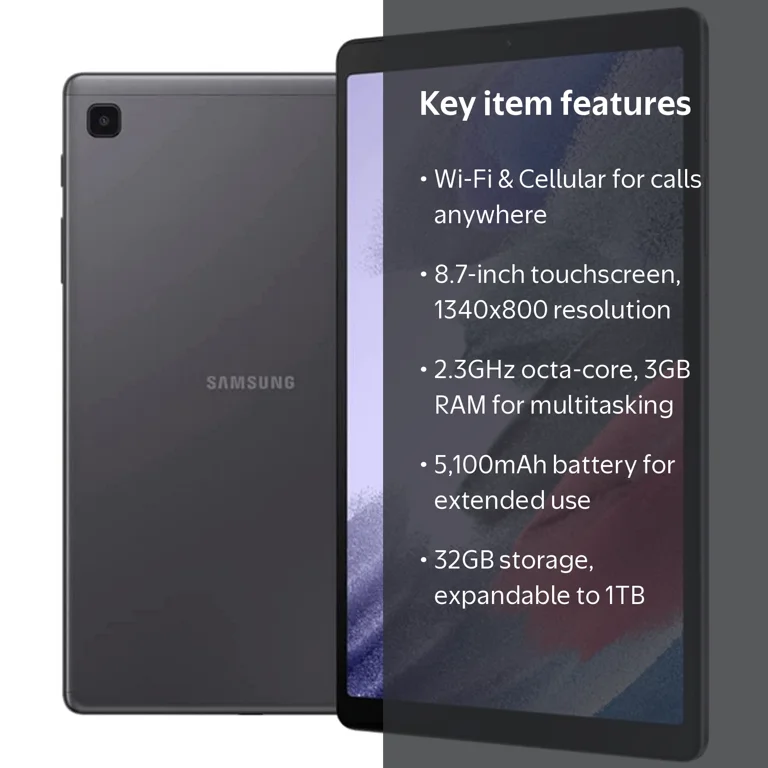 Samsung, Galaxy Tab A7 Lite, SM-T225 8.7-Inch 32GB WiFi Cellular