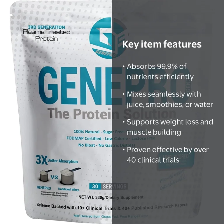 Genepro, Whey Protein Supplement, 30 Serving, Unflavored - Walmart.com