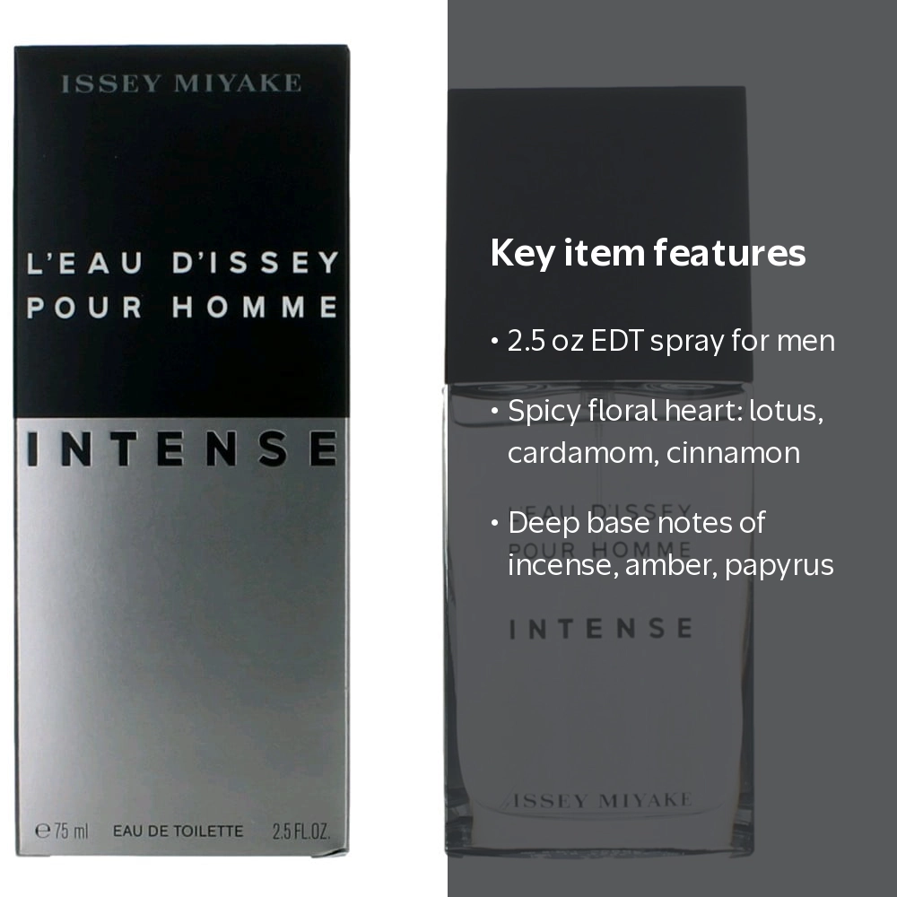 Issey Miyake, L'eau D'issey Intense, 2.5 oz EDT Spray for Men
