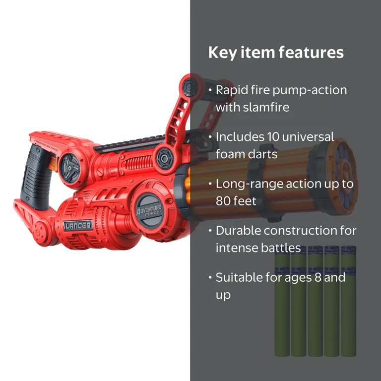 Adventure Force Foam Dart Blaster with Pump-Action Gatling