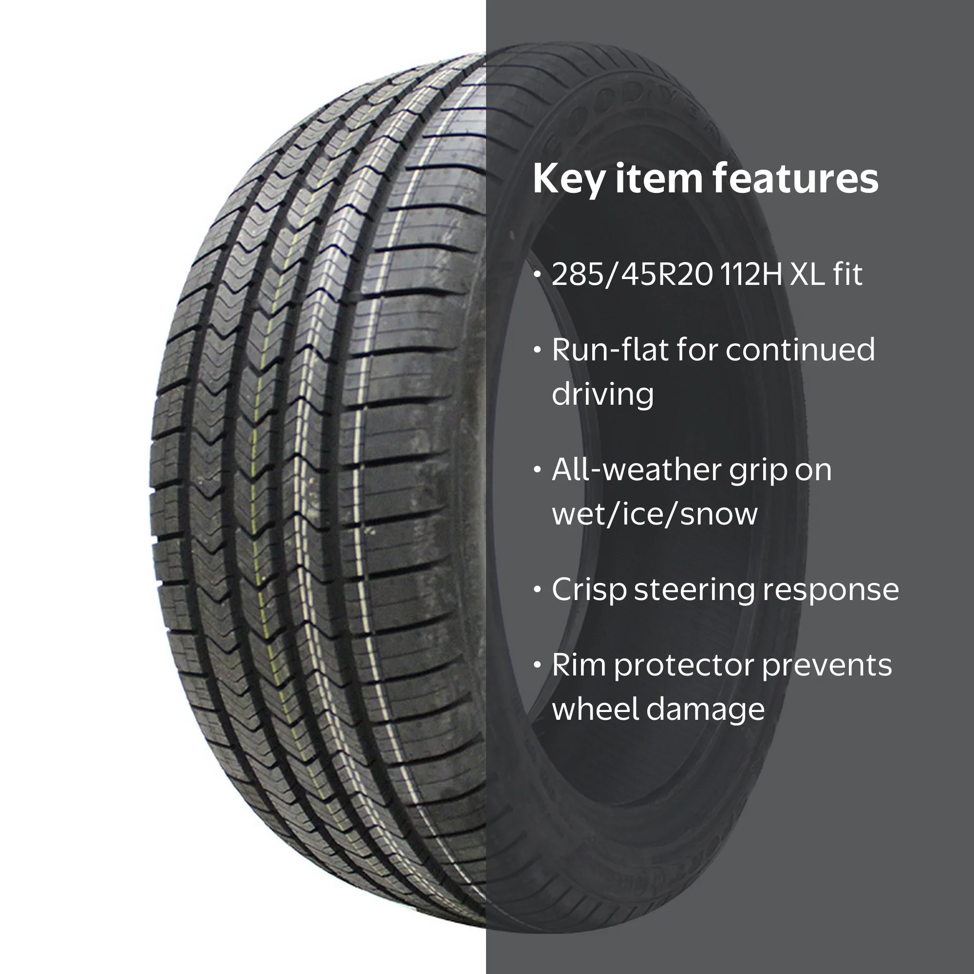 Goodyear, Eagle Sport All-Season Passenger Tire, 285/45R20 112H XL