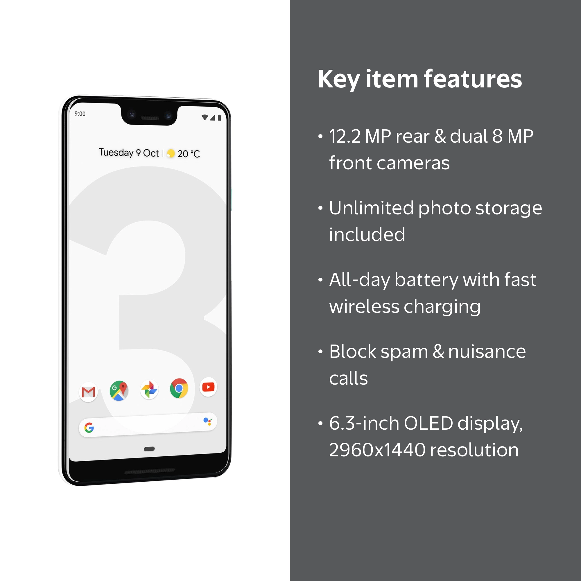 Google Pixel 3 XL - 4G smartphone - RAM 4 GB / Internal Memory 128