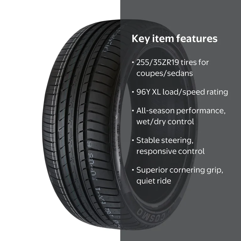 Cosmo, Passenger Tire, 255/35ZR19 96Y XL, All Season - Walmart.com