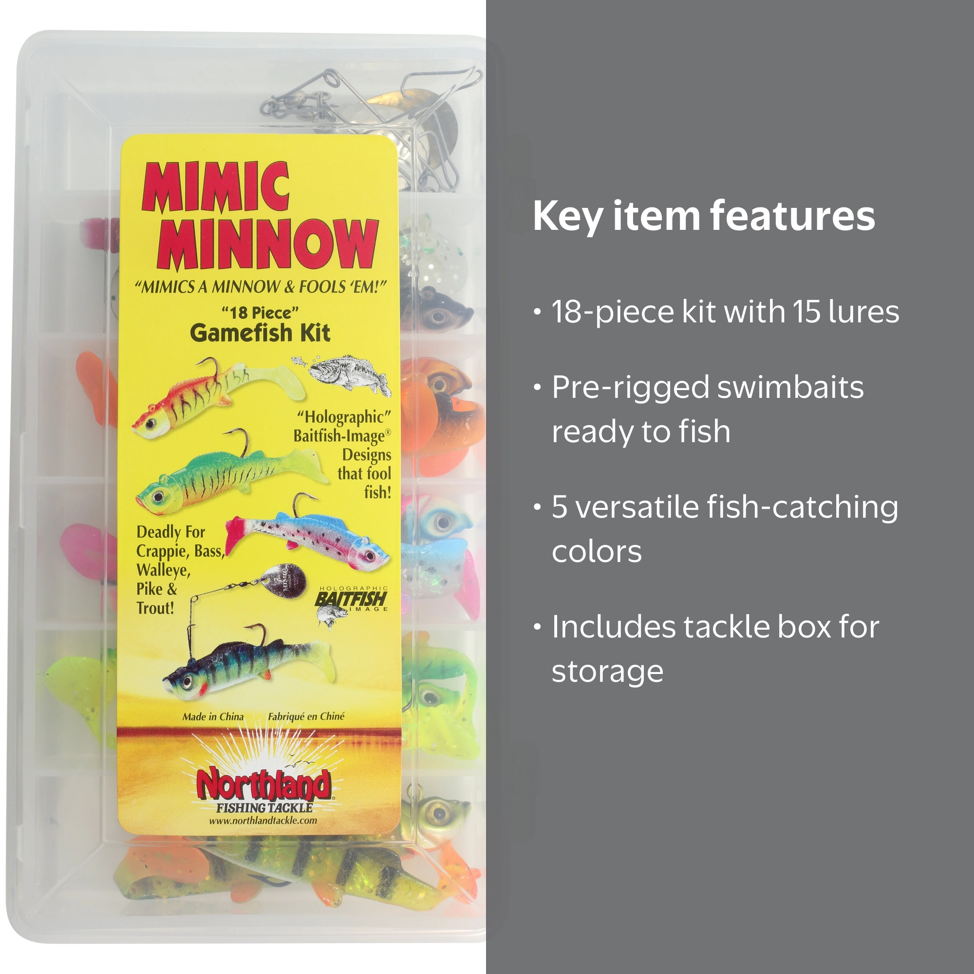 Free Shipping! Northland Fishing Tackle Mimic Minnow Gamefish Kit