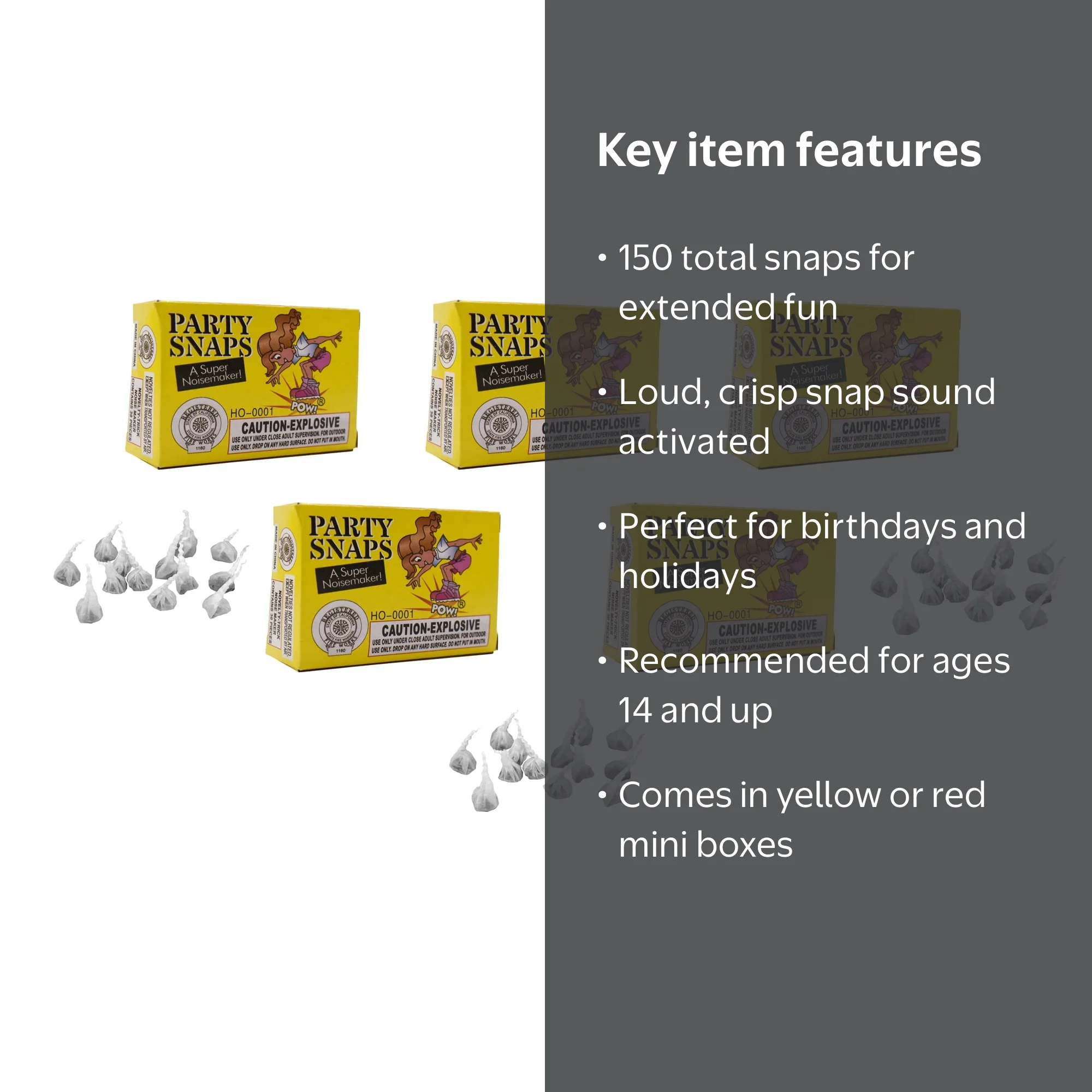 150 Bang Party Snaps Noise Maker for Fun Events - Walmart.com