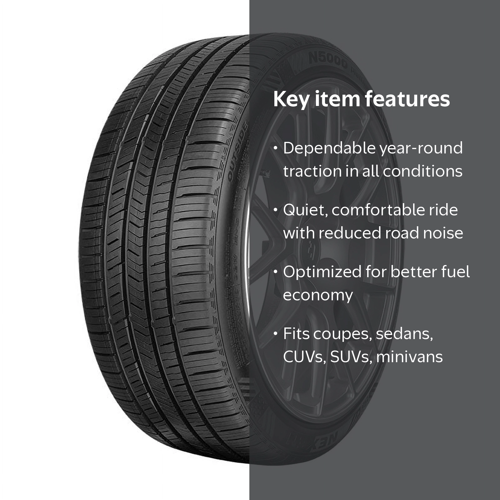 Nexen N5000 Platinum 255/40R19 Tire - All-Season Performance