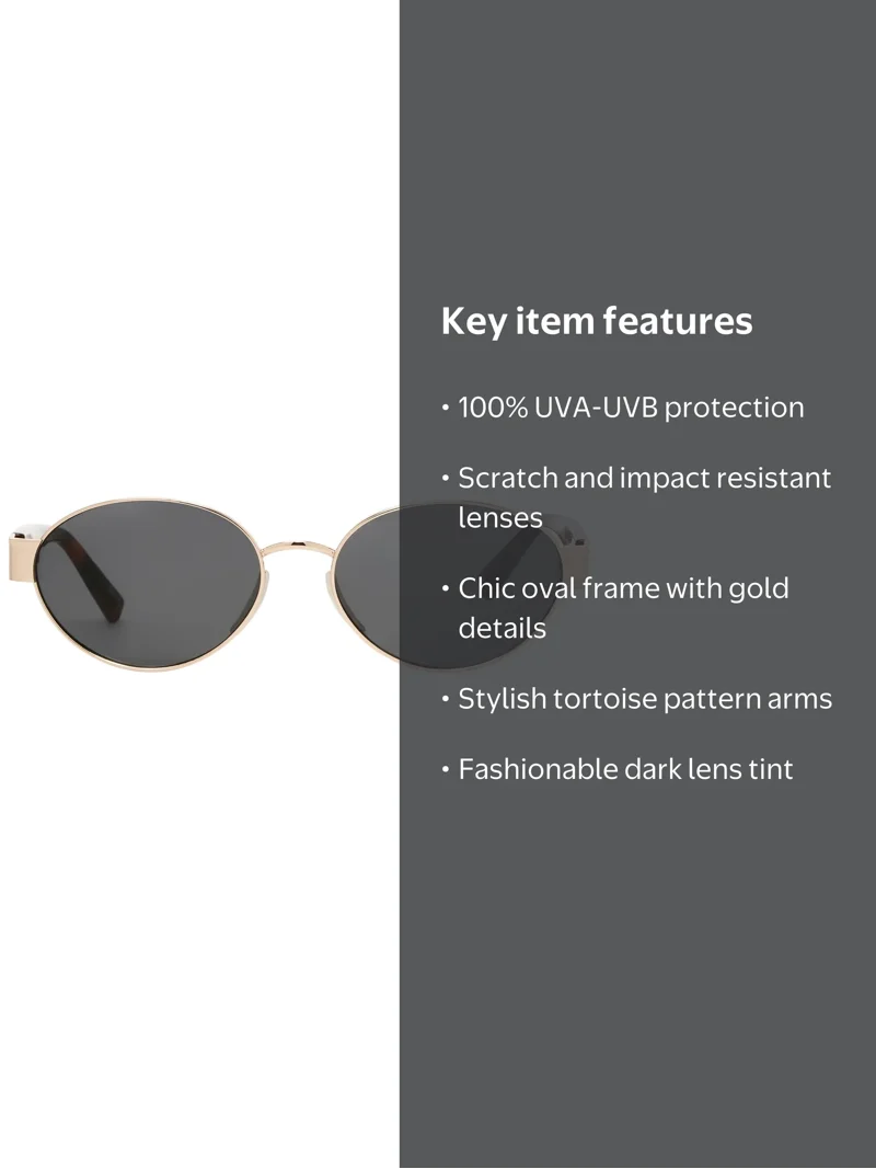 遠 Foster Grant Tortoiseshell Oval Sunglasses - Walmart.com