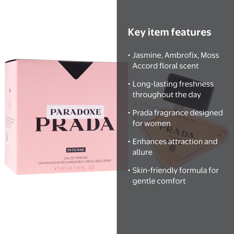 Prada, Paradoxe Intense Women, 1.6 oz, Refillable Floral Fragrance