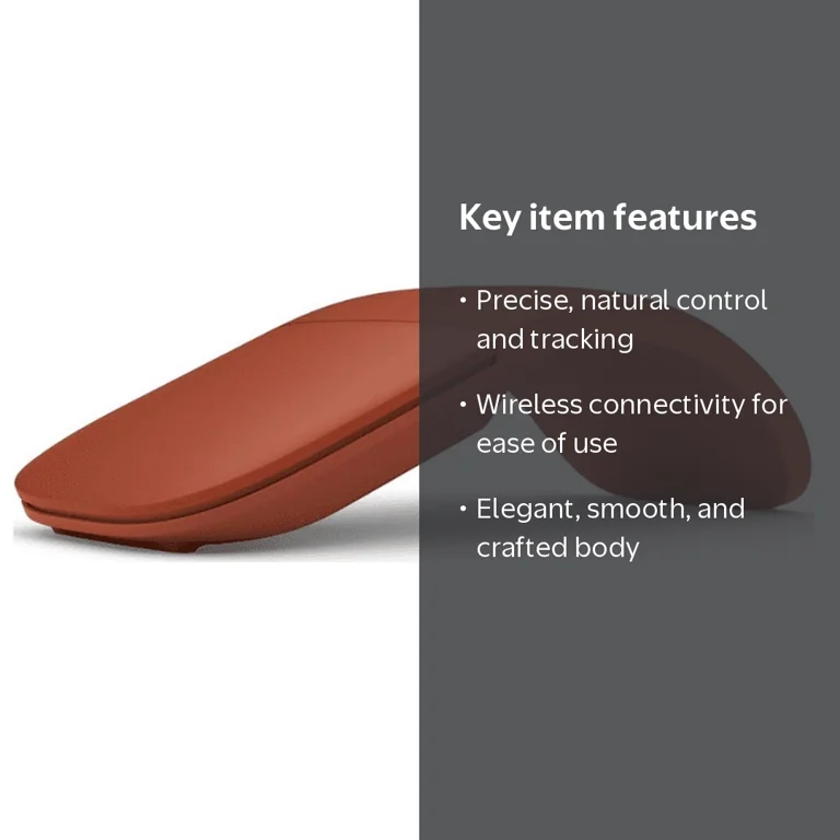 Microsoft Surface Arc Mouse, Poppy Red, CZV-00075, Ultraslim