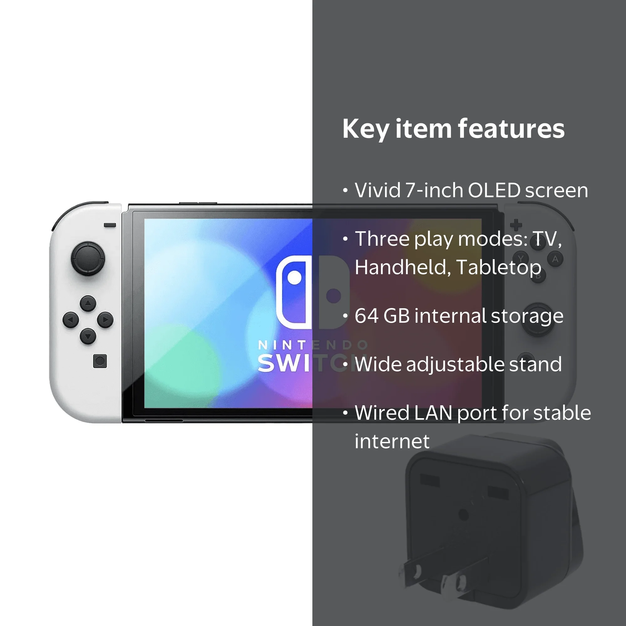 Nintendo Switch Neon White & Black Edition 64GB OLED Console