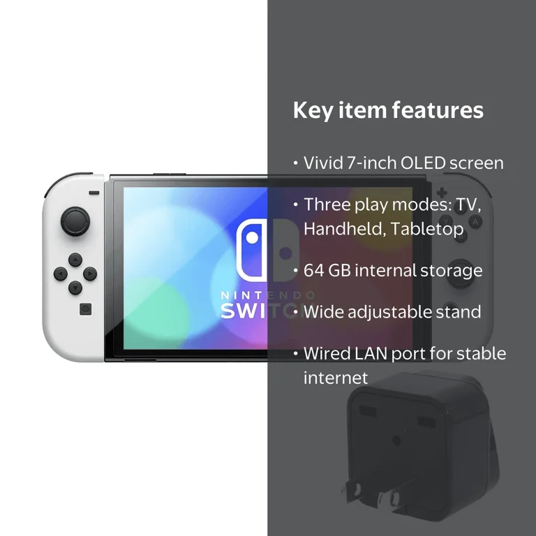 Nintendo Switch Neon White & Black Edition 64GB OLED Console