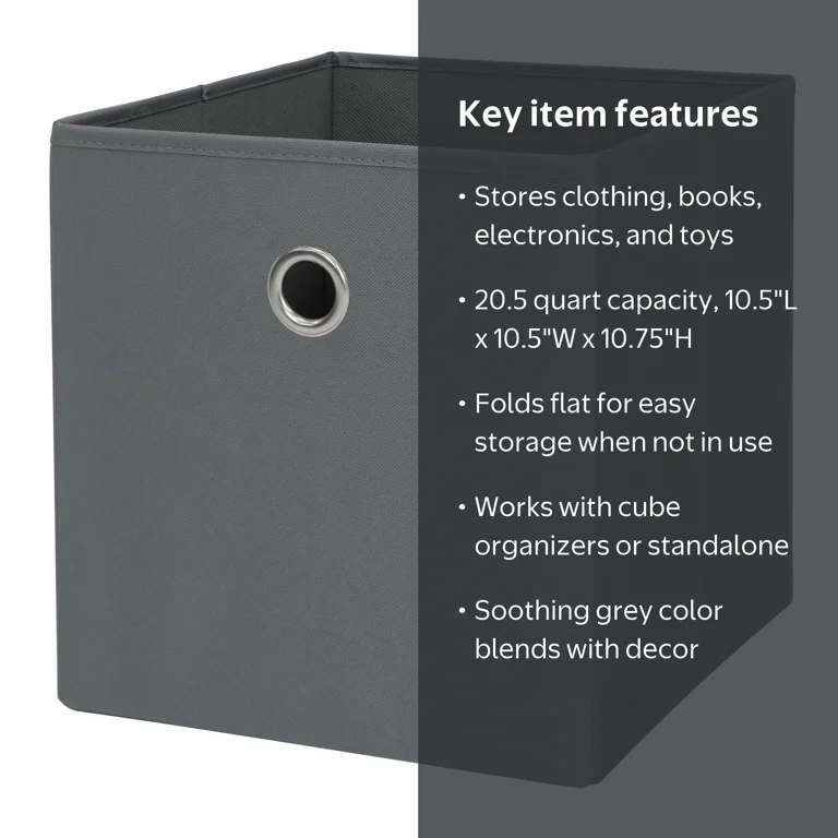 Mainstays Collapsible Fabric Storage Bin - Walmart.com