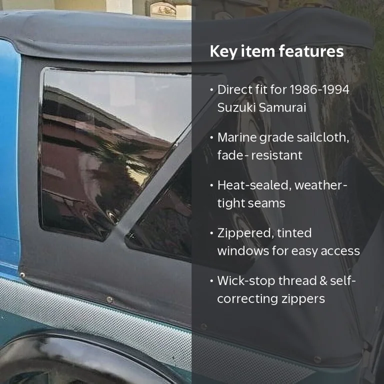 Kojem Soft Top for 1986-1994 Suzuki Samurai W/Zippered Tinted
