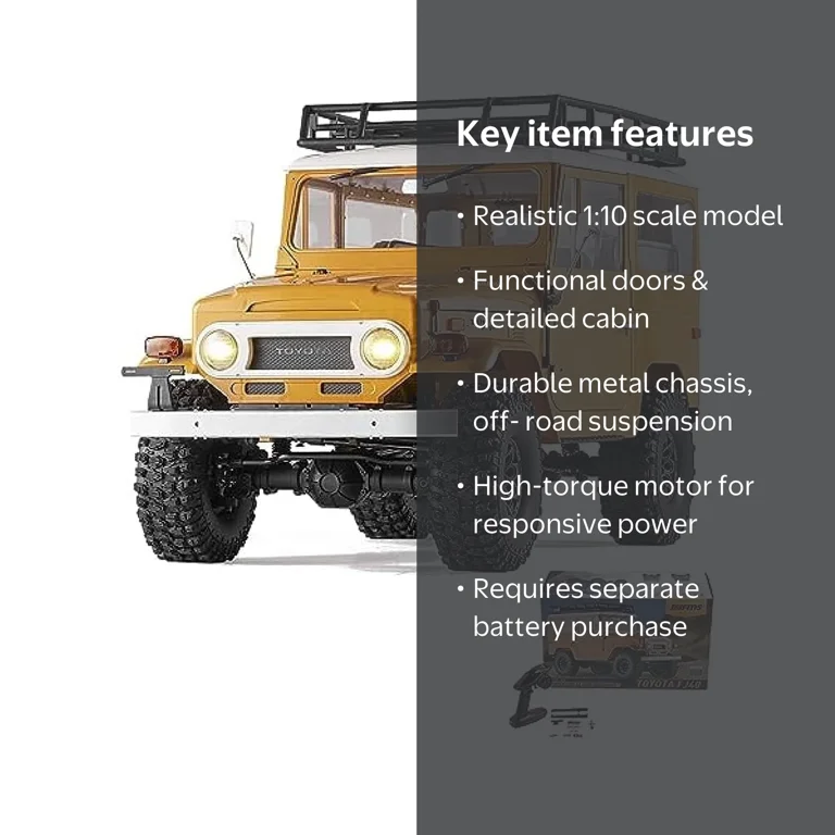 FMS 1:10 Toyota Land Cruiser FJ40 RS,Yellow - Walmart.com