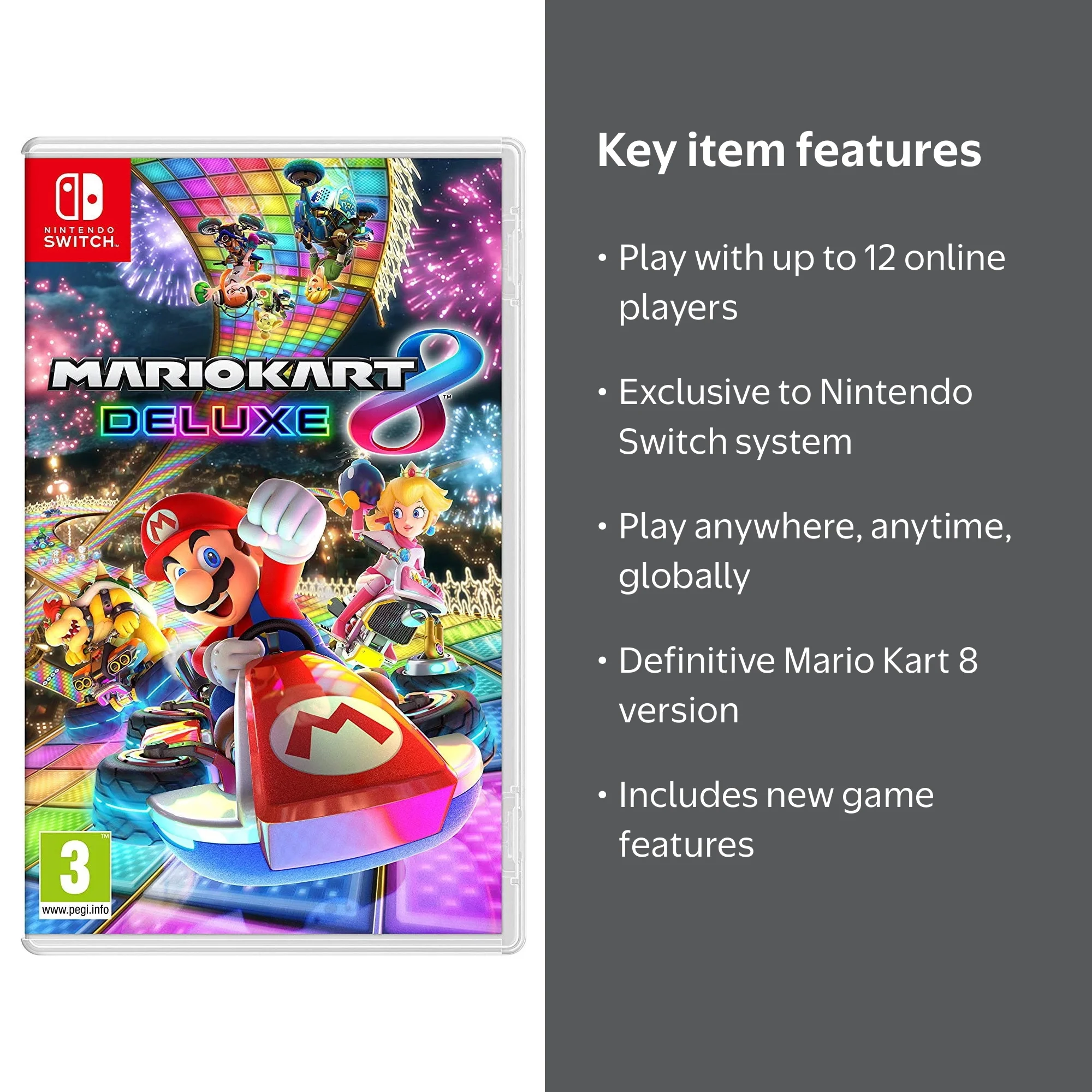 Nintendo, Mario Kart 8 Deluxe Video Game, for Nintendo Switch