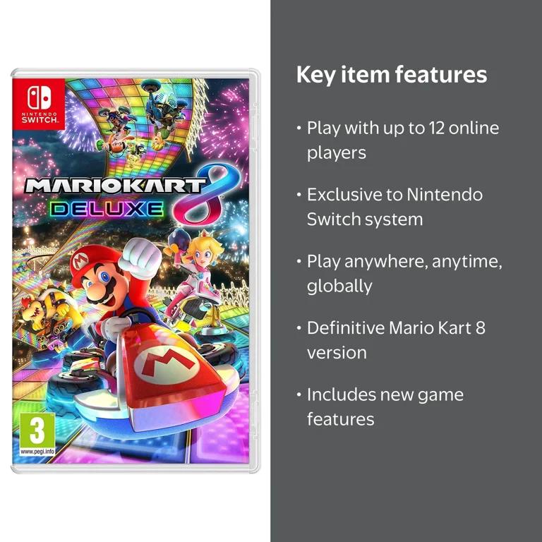 Nintendo, Mario Kart 8 Deluxe Video Game, for Nintendo Switch