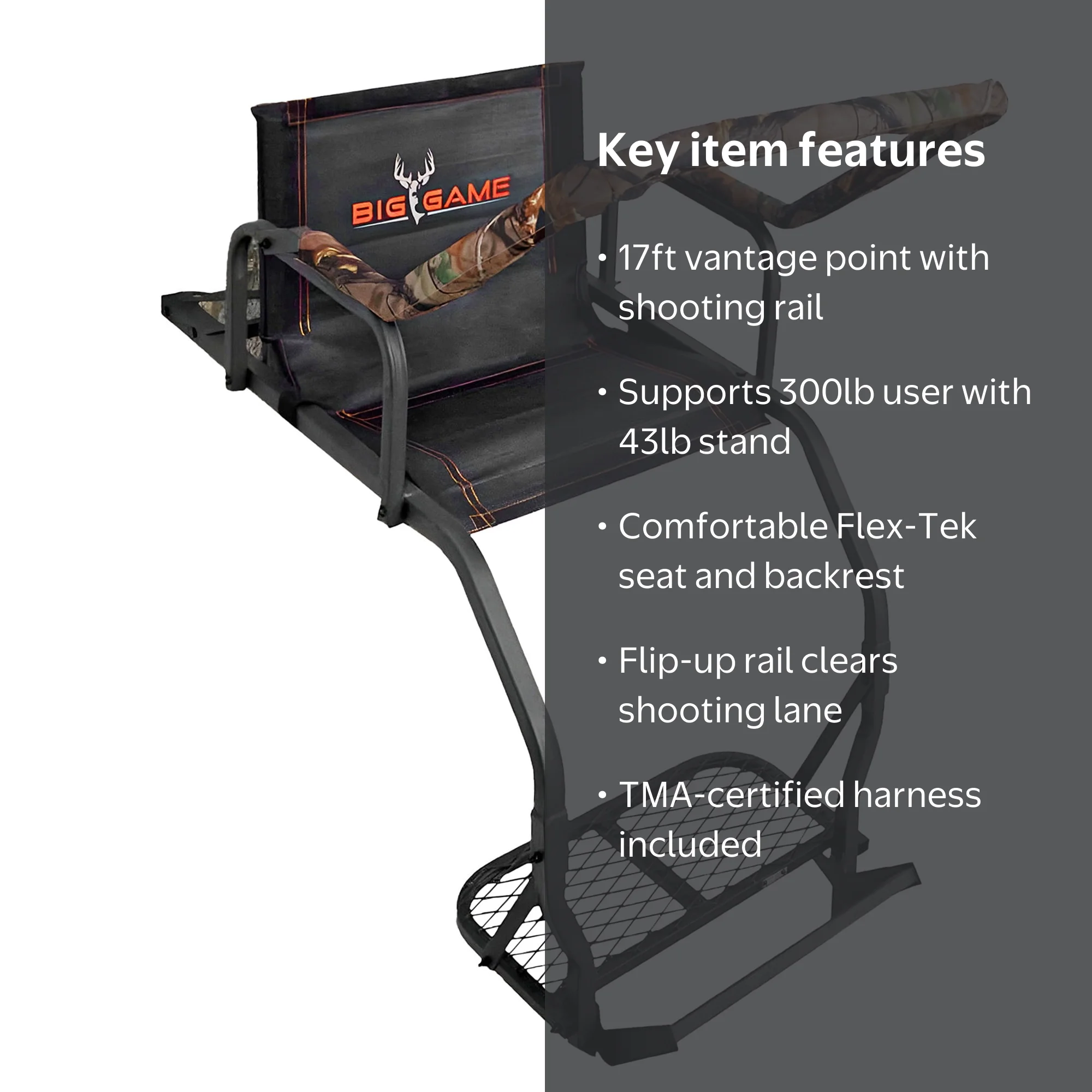 Big Game Warrior DXT 17' Deer Ladder Tree Stand, Flex-Tek Seat