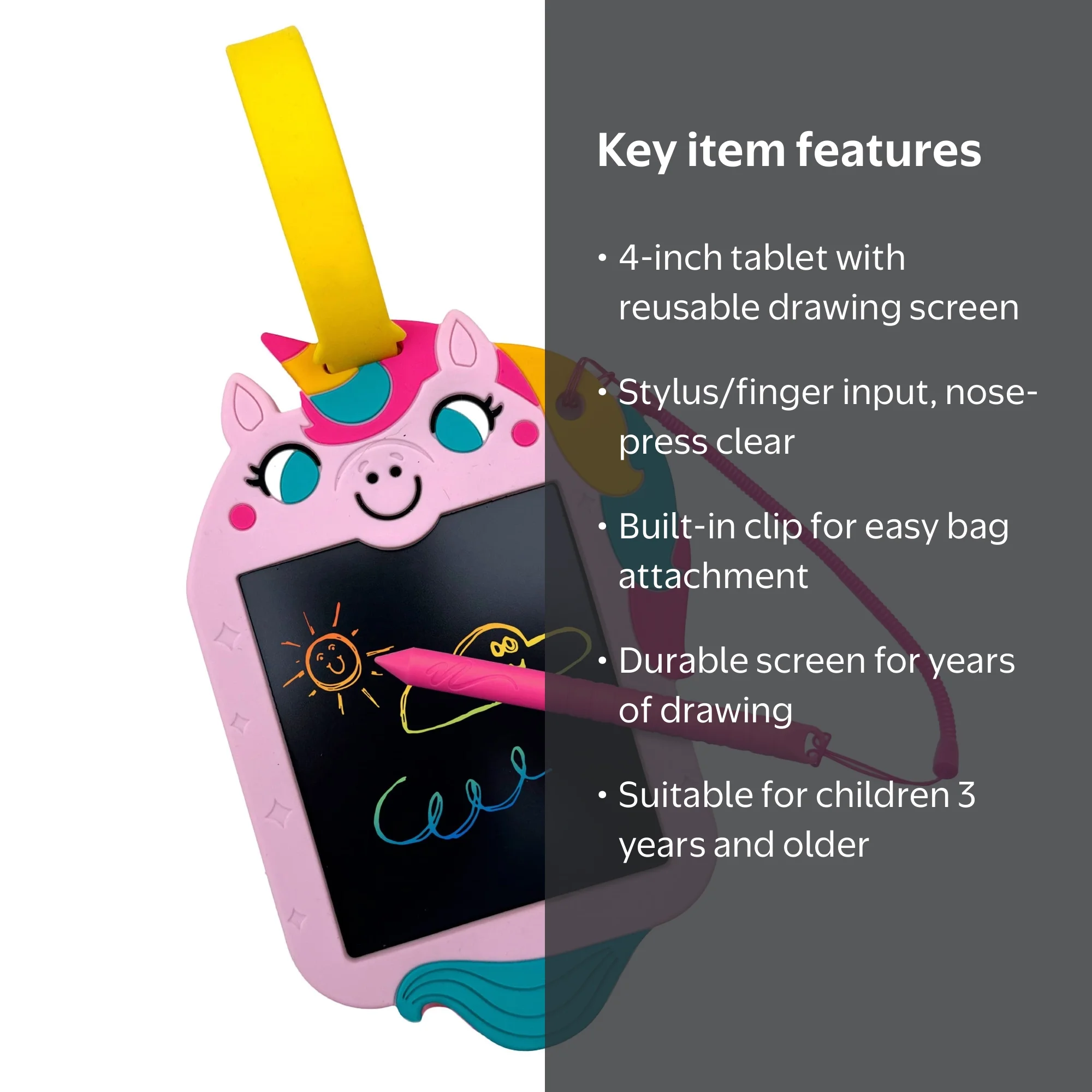 Boogie Board Scribble Pals Unicorn Portable Doodle Tablet for