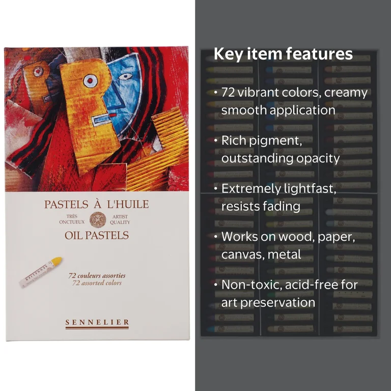 Sennelier Oil Pastel Set, 72-Color Cardboard Set - Walmart.com