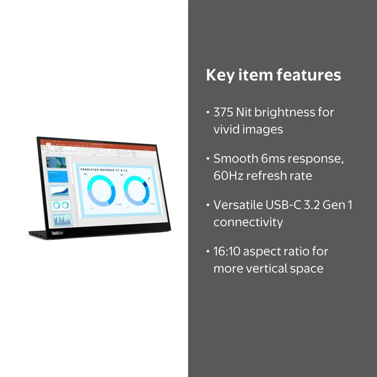 Lenovo, ThinkVision Monitor, M14d 14 inch, LED IPS display
