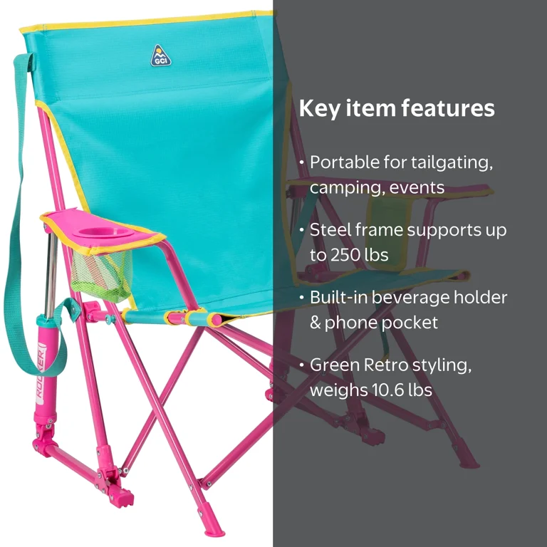 GCI Outdoor Kickback Rocker Low Profile Rocking Camping Chair with