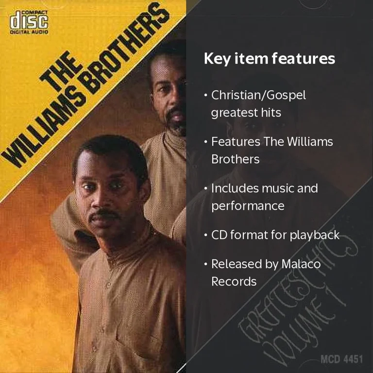 The Williams Brothers Greatest Hits 1, Music & Performance CD