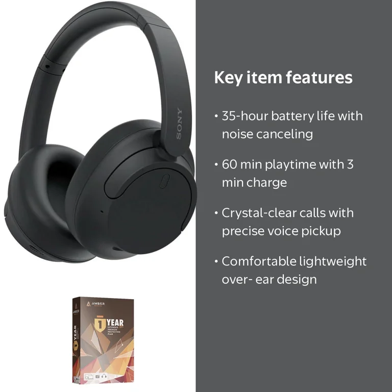 Sony, Wireless Headphones, Noise Canceling, Quick Charge, Over Ear