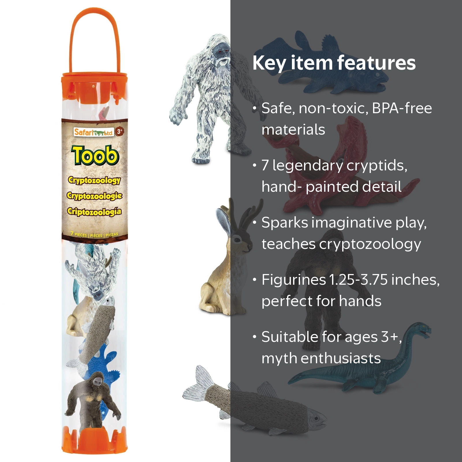Safari Ltd Cryptozoology TOOB - 7 Figurines: Bigfoot, Yeti, Loch