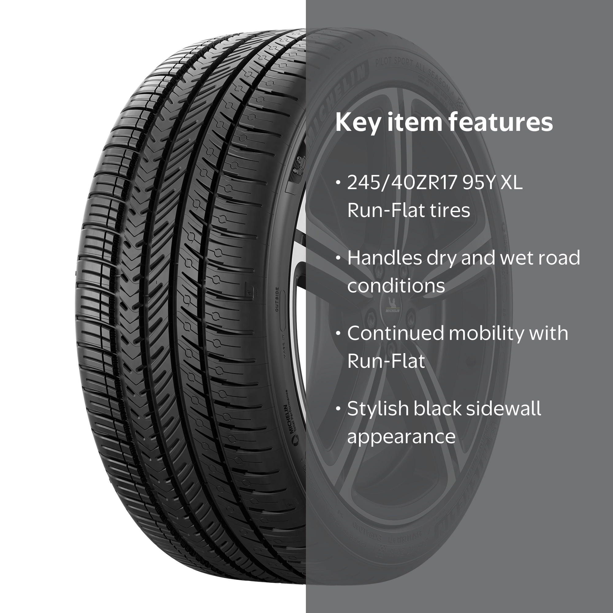 Michelin Pilot Sport A/S 4 245/40R17 95Y BSW Run-Flat Dry Wet All