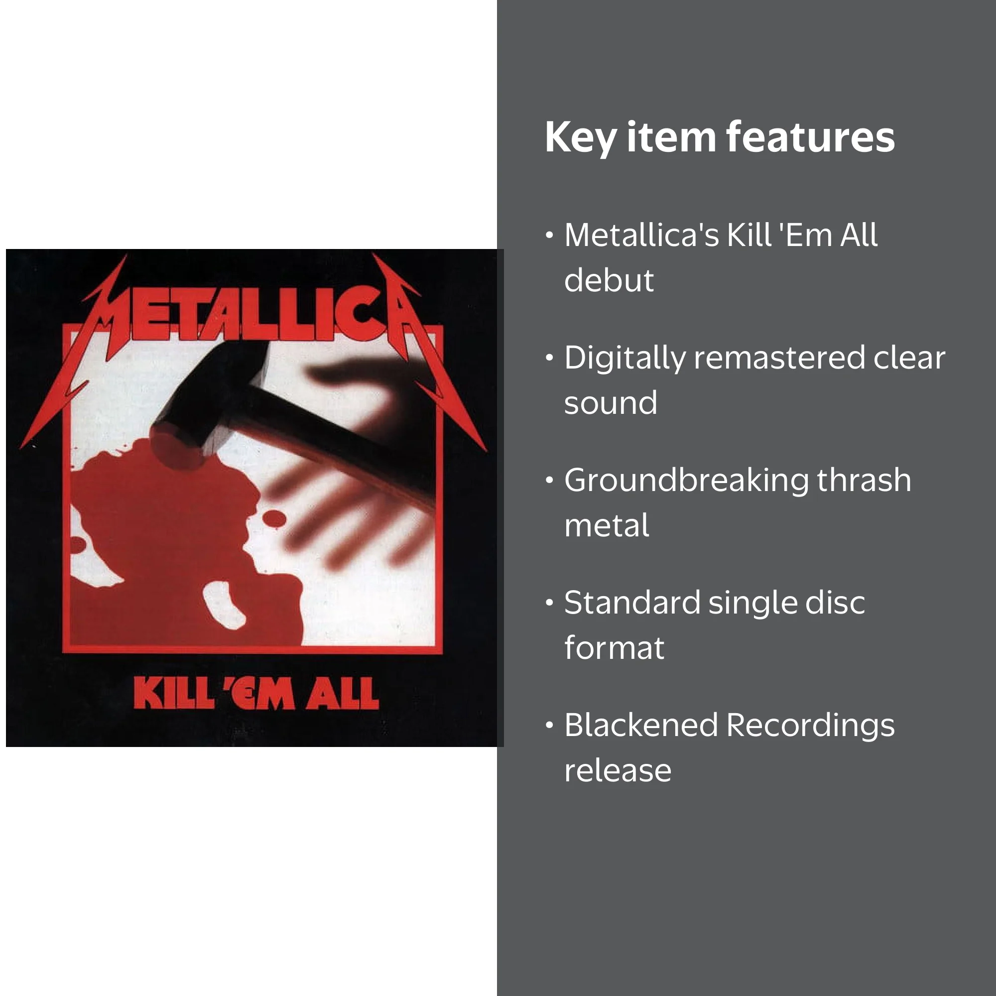 Metallica - Kill Em All - Music & Performance - CD - Walmart.com