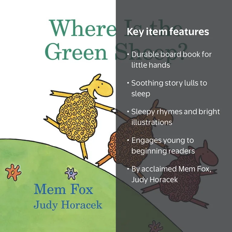 Mem Fox, Board Book, Where Is the Green Sheep, Sheep-filled story
