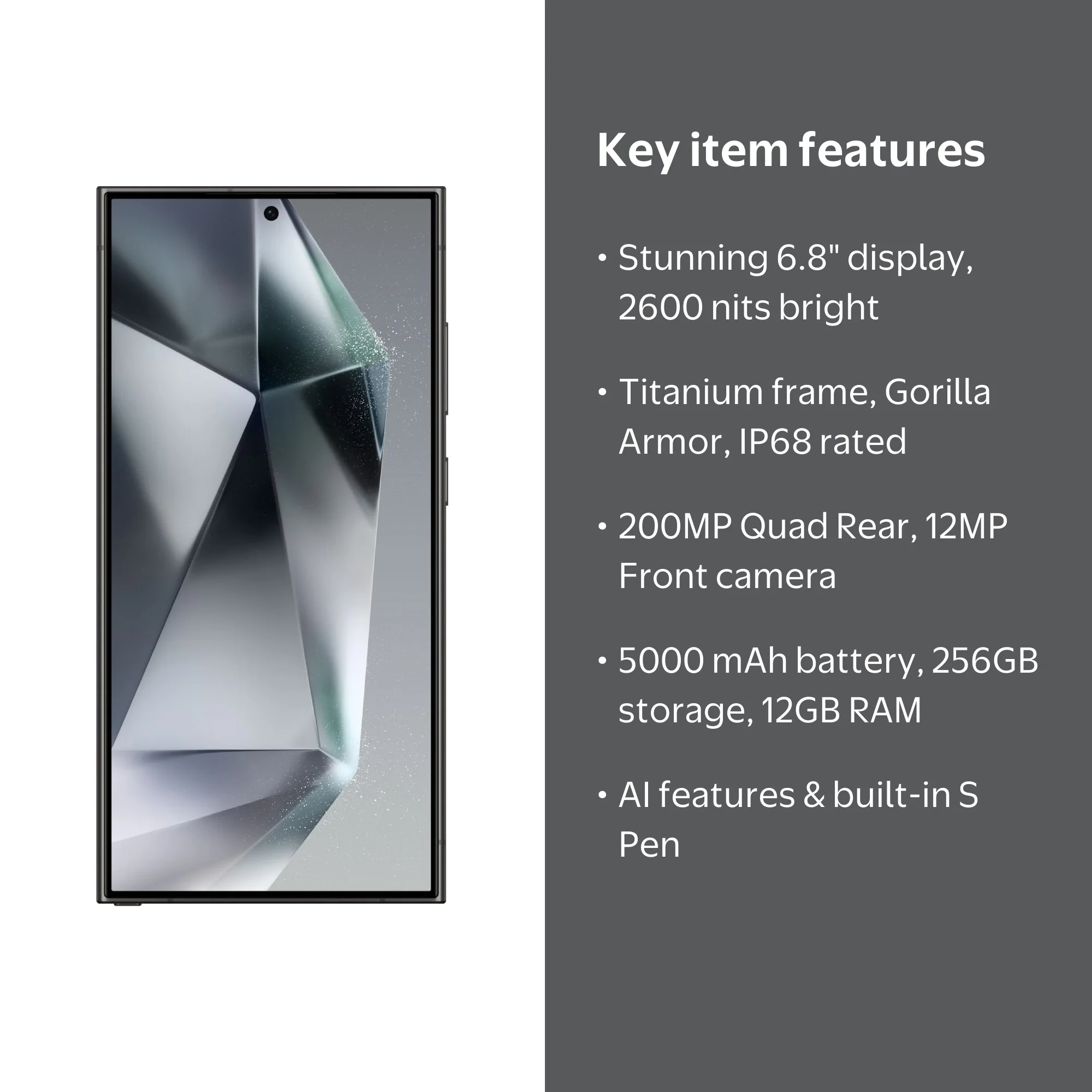 Galaxy S24 Ultra 5G 256GB T-Mobile SM-S928U 6.8