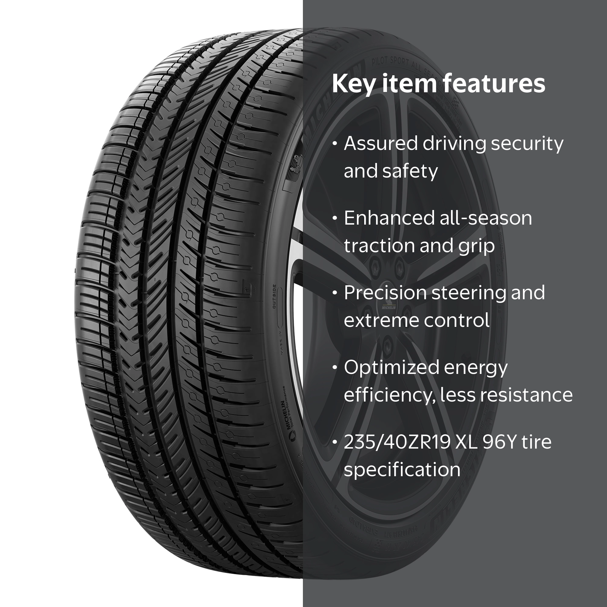 Michelin Pilot Sport All Season 4 235/40ZR19/XL 96Y Tire - Walmart.com