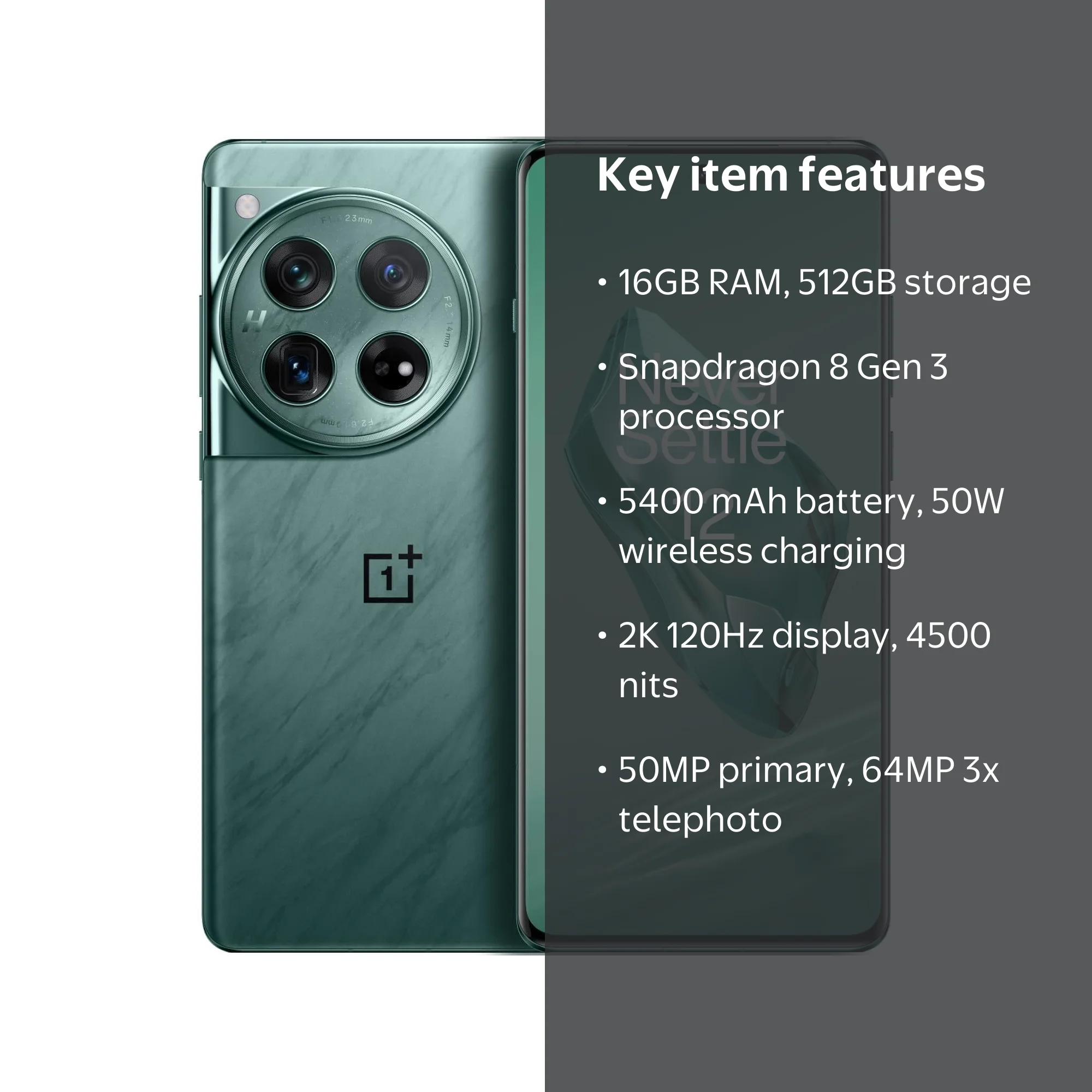 OnePlus 12,16GB RAM+512GB,Dual-SIM,Unlocked Android Smartphone