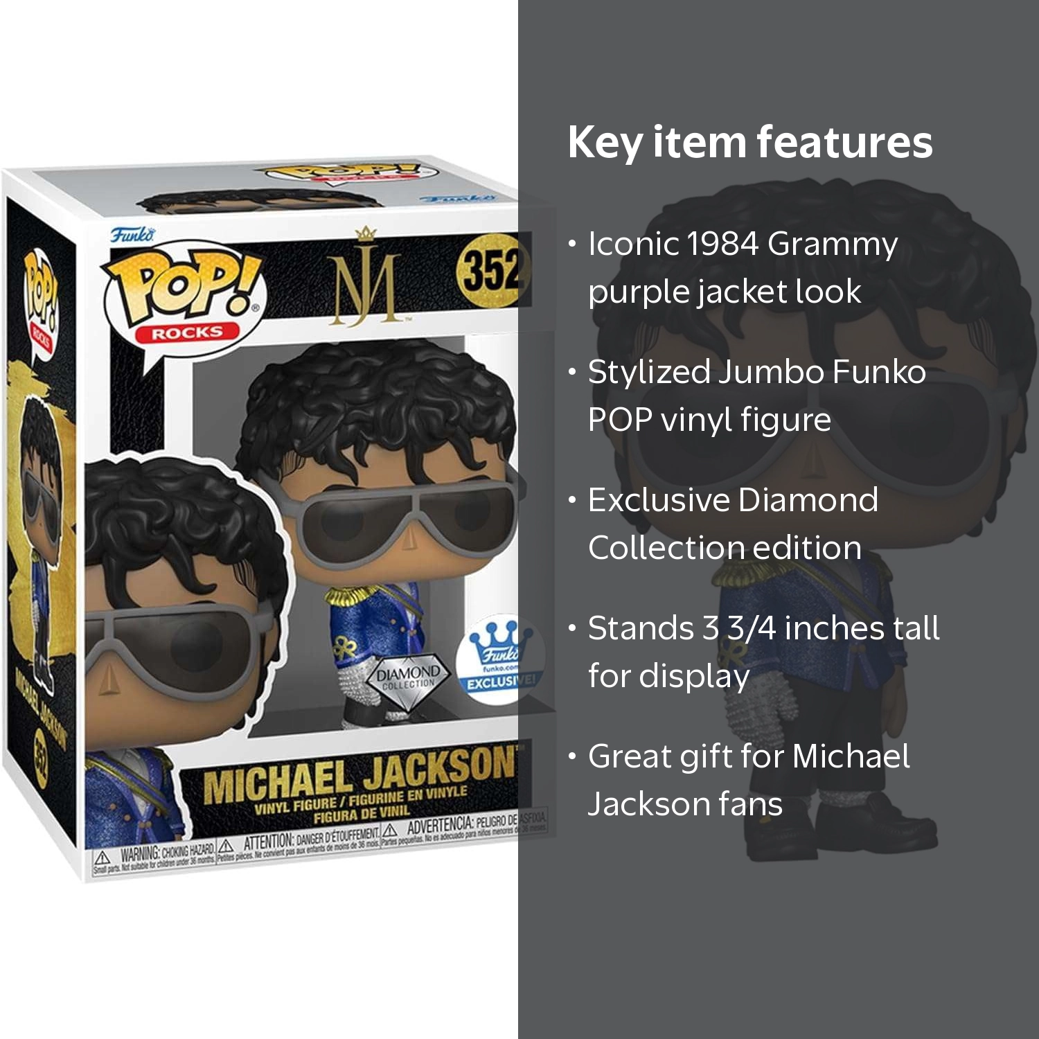 Funko POP! Rocks: Michael Jackson Vinyl Figure, Purple Jacket