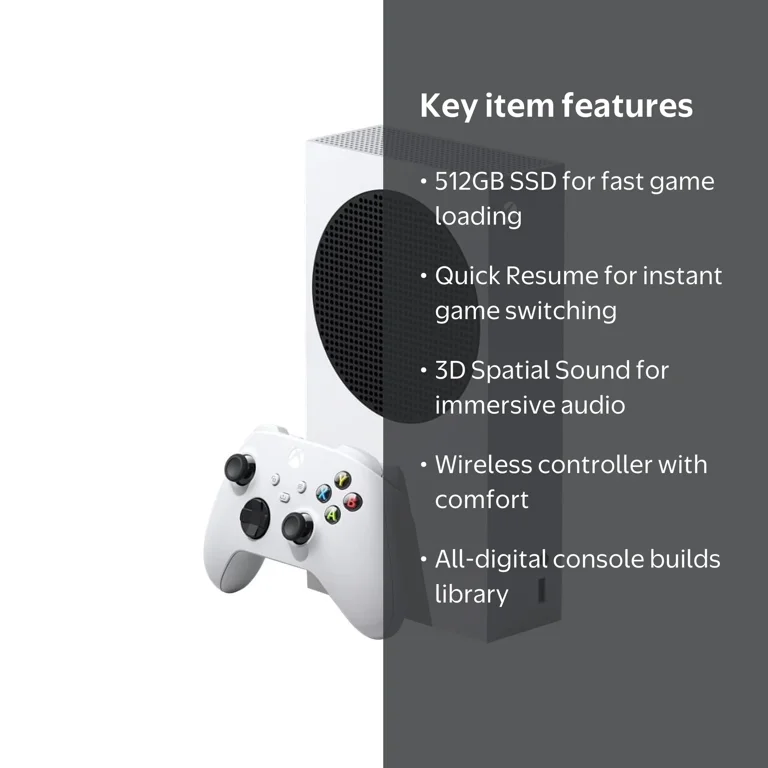 Microsoft Xbox Series S 512GB All-Digital Console RRS-00001-White