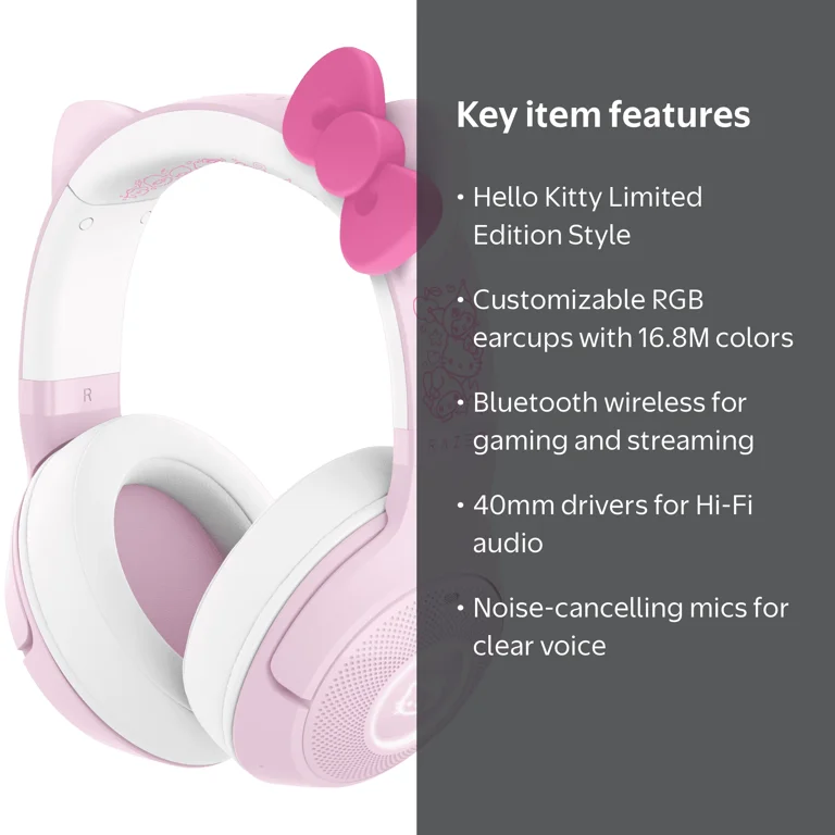 Back to School: Kitty Bluetooth Chroma Headset Wireless - Walmart