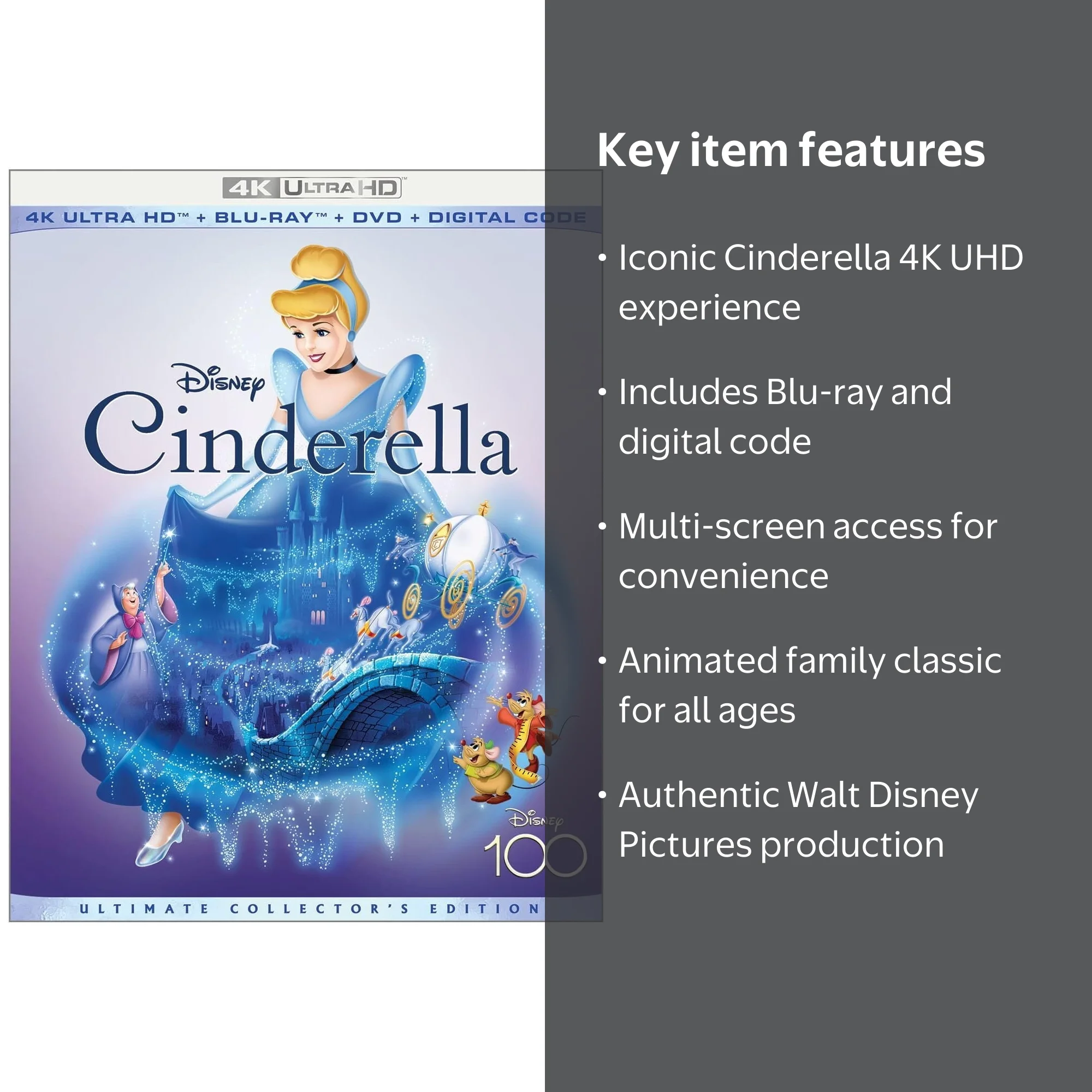 Disney's Cinderella: 4K Ultra HD, Blu-ray & Digital Copy - Family