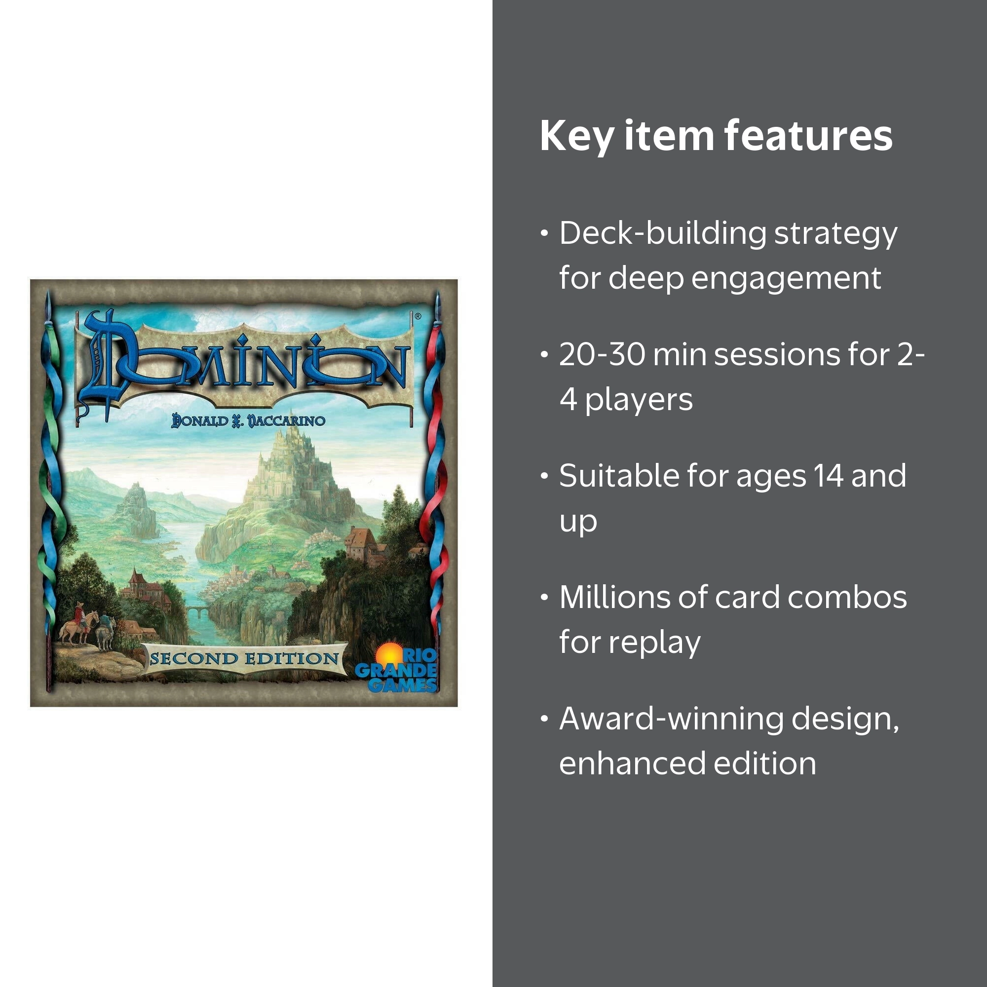 Rio Grande Games, Dominion Deck-Building Strategy Game, 2nd