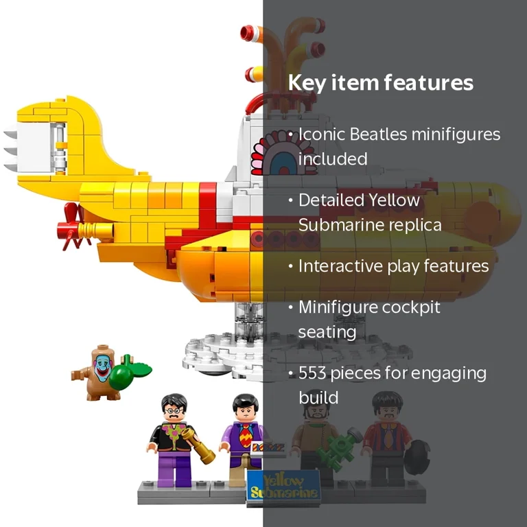 LEGO Ideas Yellow Submarine 21306 with Beatles Minifigures Playset