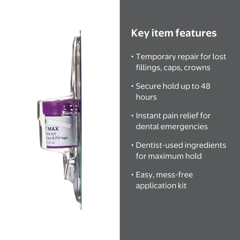 DenTek Temparin Max Advanced Tooth Repair Kit, Loose Cap Set, 13