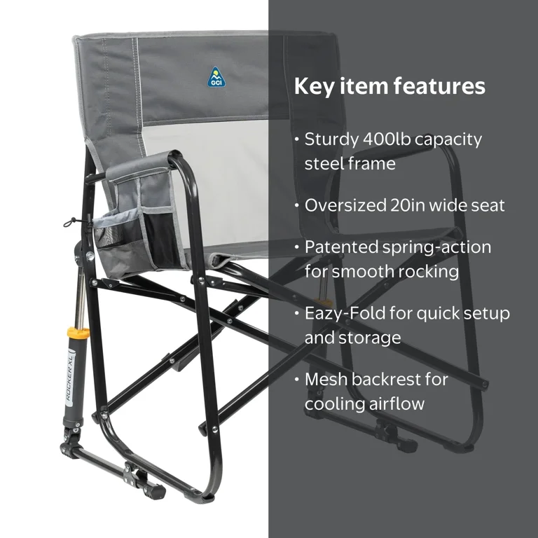 GCI Outdoor Freestyle Rocker XL Oversized Foldable Rocking Camp
