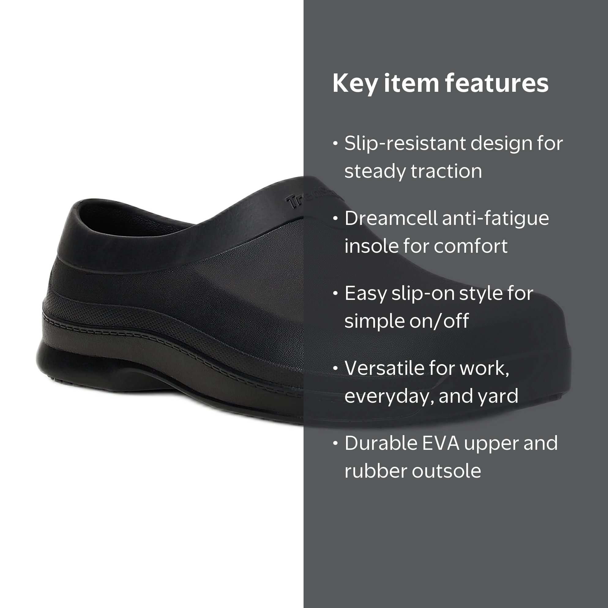 TredSafe Unisex Work Shoes with Anti Slip Outsole and Removable
